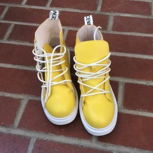 Yellow combat boots